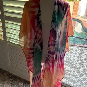 Multicolor Tie-Dye Swim Coverup